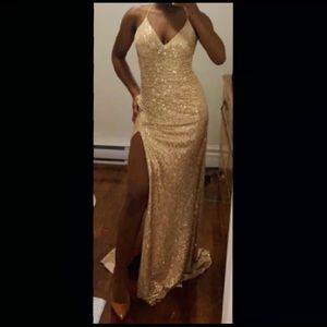 Cinderella Divine Rose Gold Bodycon Prom Dress